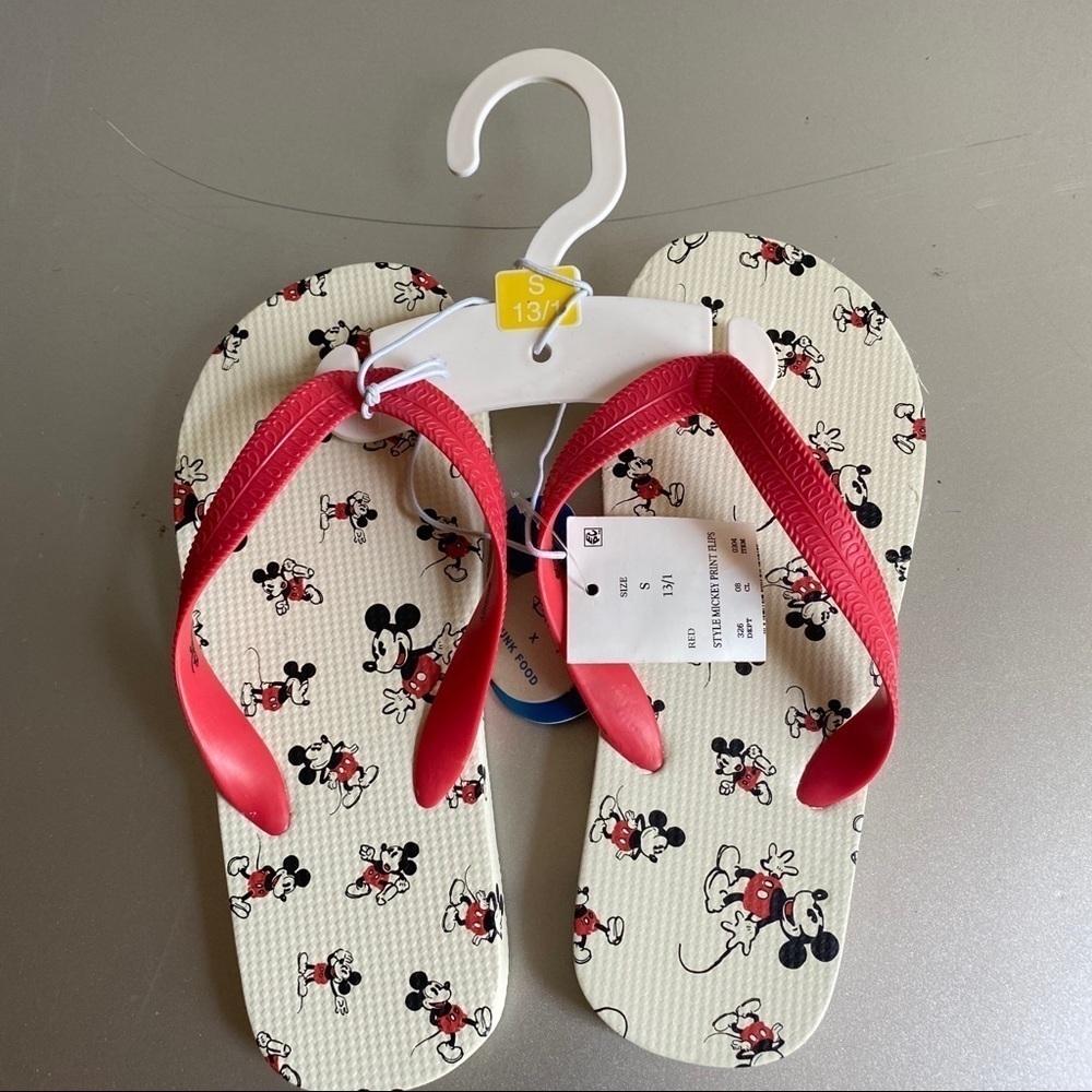Disney Junk Food Mickey Mouse flip flops sandals